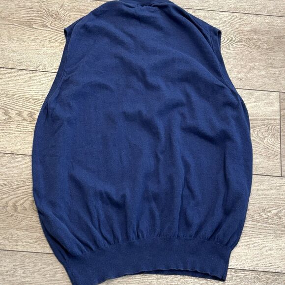 Peter Millar 1/4 Zip Sweater Vest Mens XL Blue Luxury Cashmere Blend Golf Preppy - Picture 6 of 6